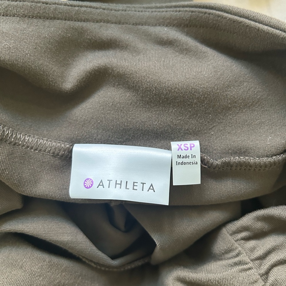 Athleta Olive Green Ruched Waist A-Line Skirt X Small Petite - Picture 3 of 4